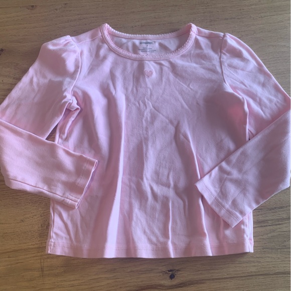 Gymboree Heart Long‎ Sleeve Tee Shirt Pink Girls 7 Preloved - Picture 1 of 8